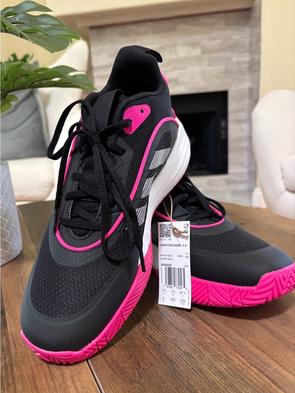 adidas OWN THE GAME 3.0 Sneakers with Hot Pink Accents